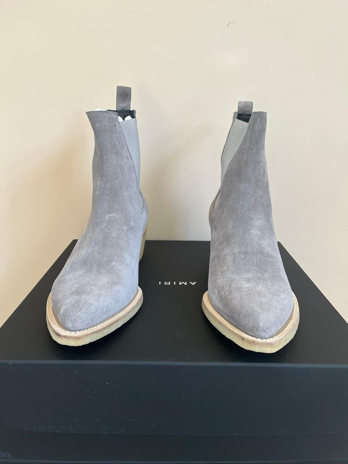 Amiri Crepe Pointy Toe Chelsa Boot in Slate Grey Size US 9.5 / EU 42-43 - 10 Thumbnail