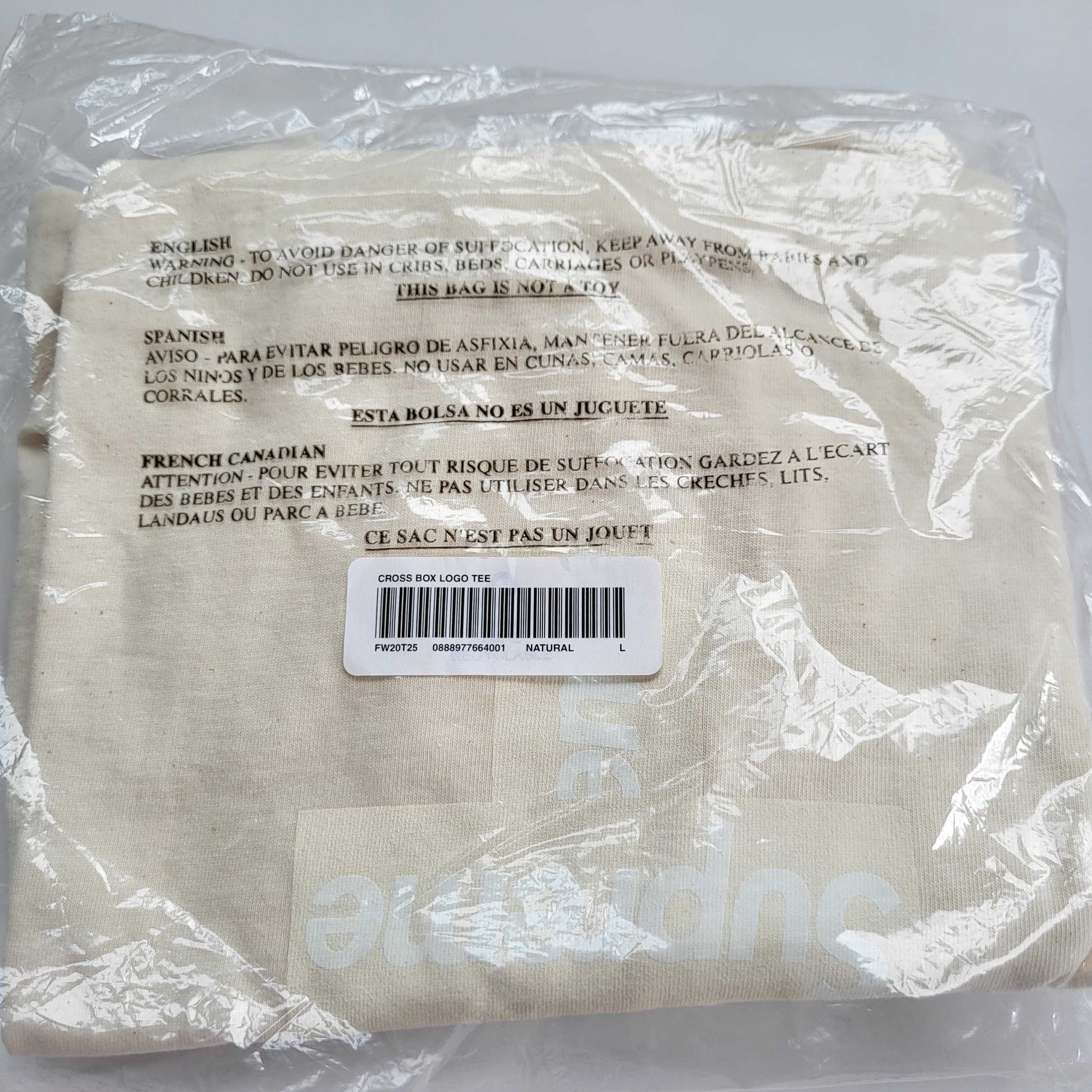 Supreme Supreme Cross Box Logo Tee - Natural Size US L / EU 52-54 / 3 - 2 Thumbnail