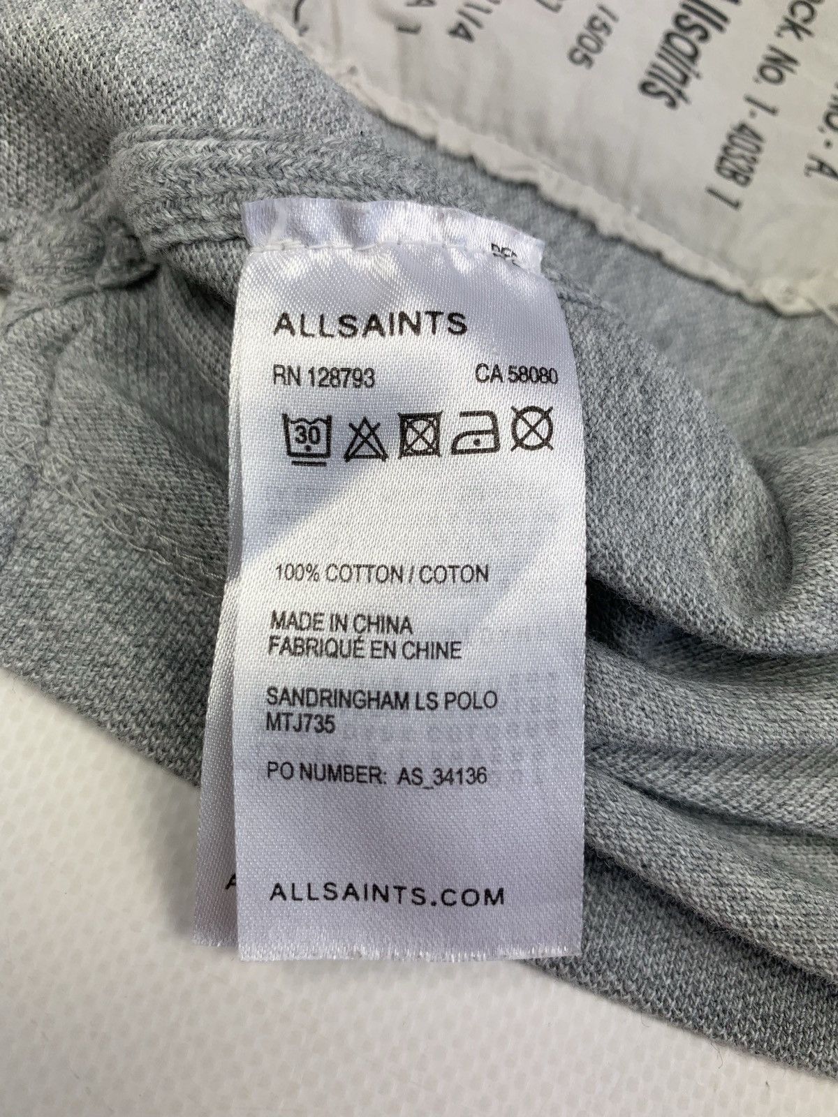 Other All Saints Sandringham long sleeve polo size XS gray Size US XS / EU 42 / 0 - 7 Thumbnail