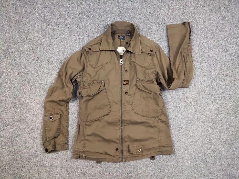 G-Star Vintage 90's G star Raw Overshirt Jacket Brown Distressed Size US L / EU 52-54 / 3 - 5 Thumbnail