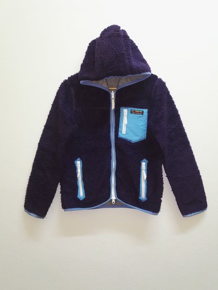 image of Vintage Steals X-Girl Fleece Hoodie Jacket Pockets (Code 13) in Purple, Men's (Size Small)