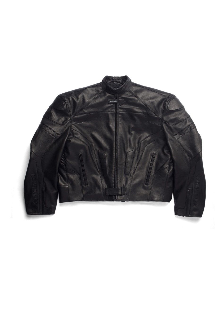 Balenciaga Balenciaga Oversized Leather Bikers Jacket Size US XL / EU 56 / 4 - 2 Thumbnail