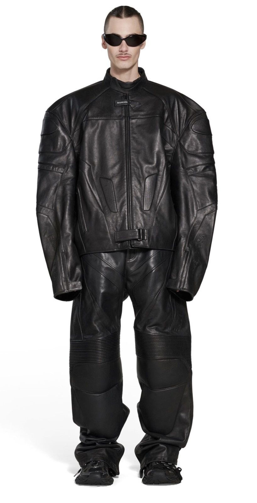 Balenciaga Balenciaga Oversized Leather Bikers Jacket Size US XL / EU 56 / 4 - 4 Thumbnail