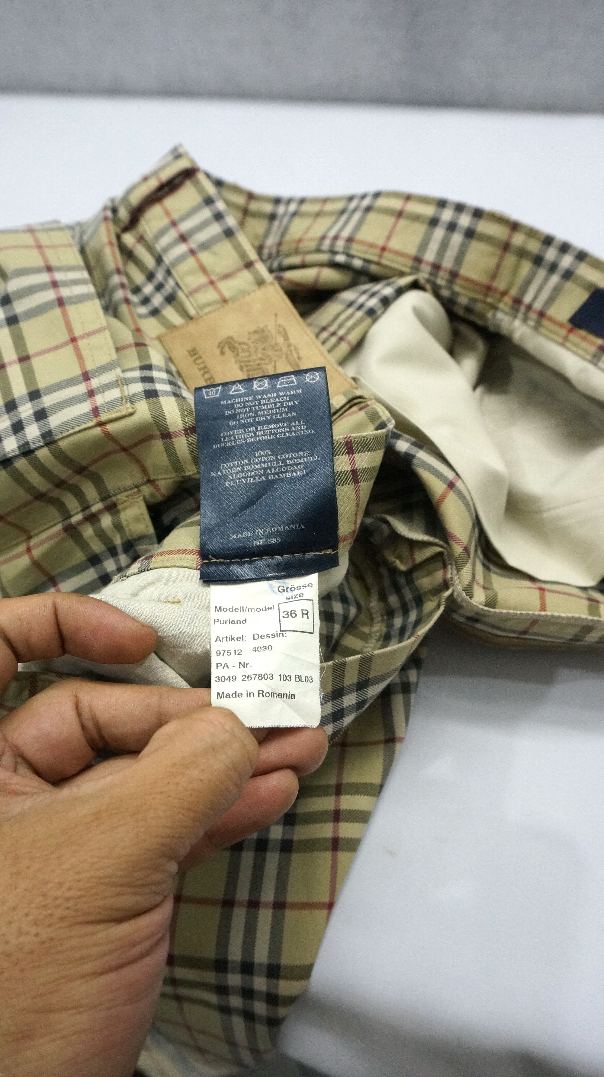 Burberry Vintage 🔥 Burberry Nova Check Purland Cotton Pants Size 36R Size US 34 / EU 50 - 15 Thumbnail