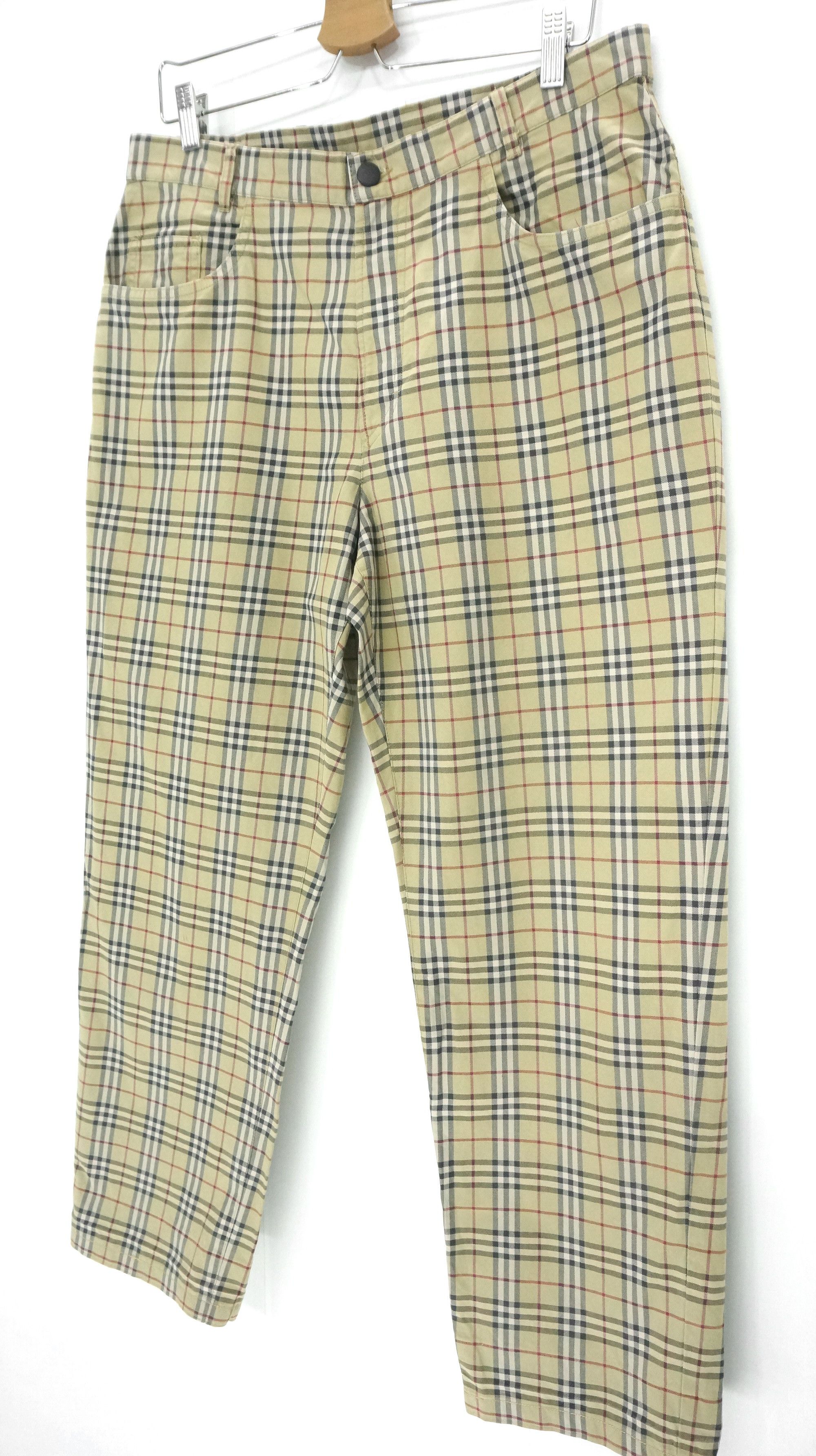 Burberry Vintage 🔥 Burberry Nova Check Purland Cotton Pants Size 36R Size US 34 / EU 50 - 1 Thumbnail