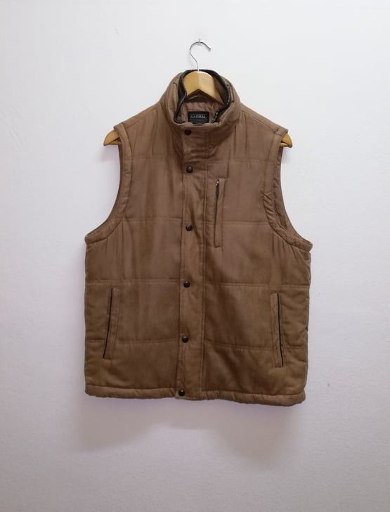 Japanese Brand Rare🔥 Japanese Warmal Vest Puffer Brown (c27) Size US L / EU 52-54 / 3 - 1 Thumbnail