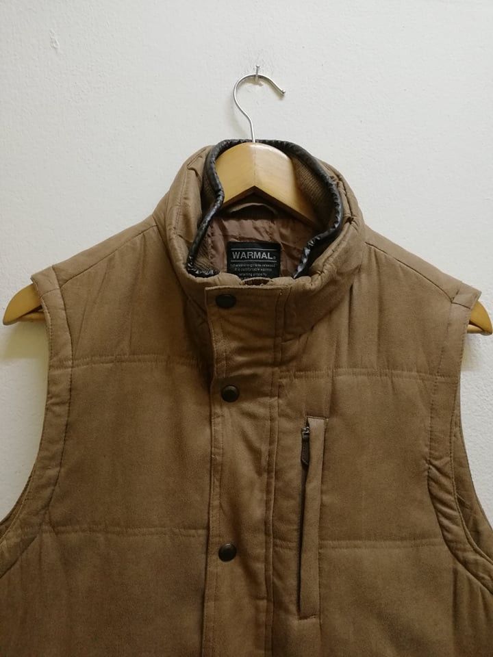 Japanese Brand Rare🔥 Japanese Warmal Vest Puffer Brown (c27) Size US L / EU 52-54 / 3 - 2 Thumbnail