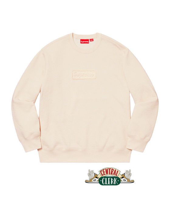 Supreme Cutout Logo Crewneck "Ivory" M