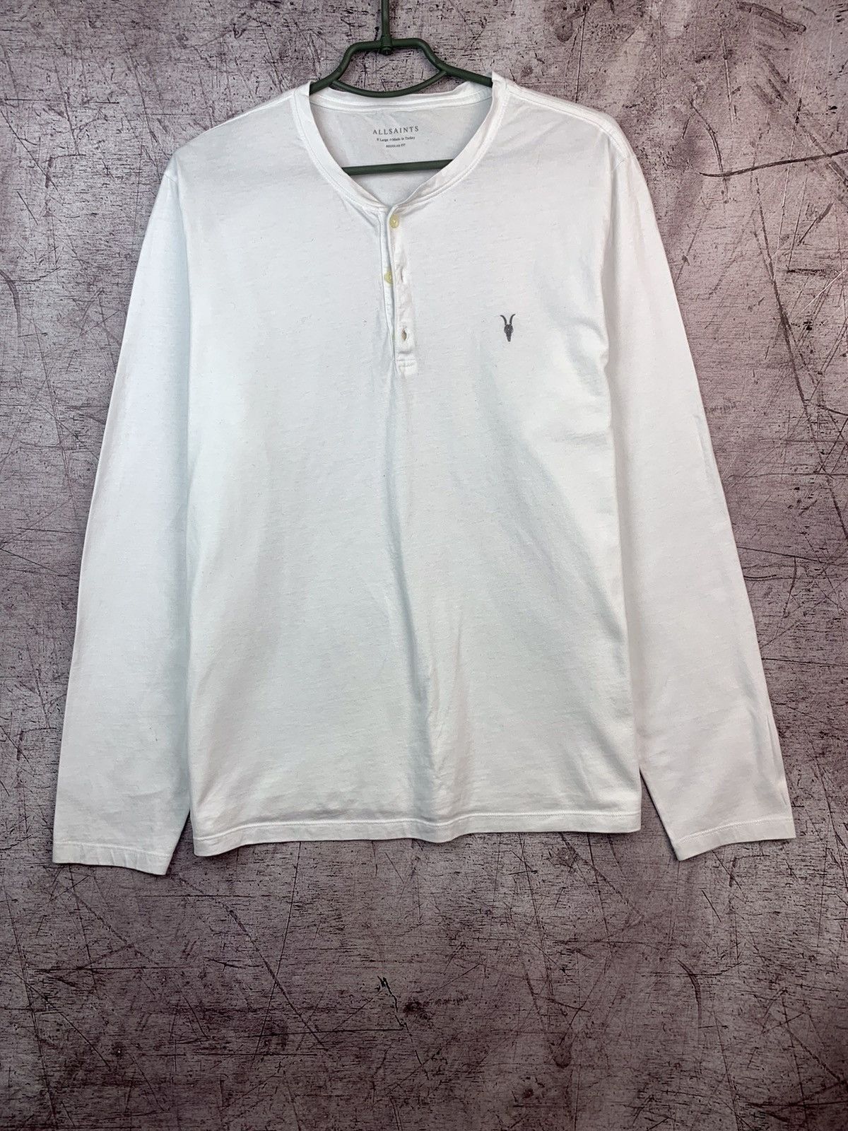 Allsaints Allsaints Mens Henley Long Sleeve T-Shirt Size US XL / EU 56 / 4 - 1 Thumbnail