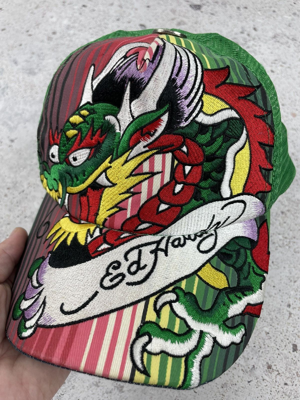 Christian Audigier × Ed Hardy × Vintage Y2k Vintage Ed Hardy Christian Audigier Dragon Trucker Cap Size ONE SIZE - 2 Thumbnail