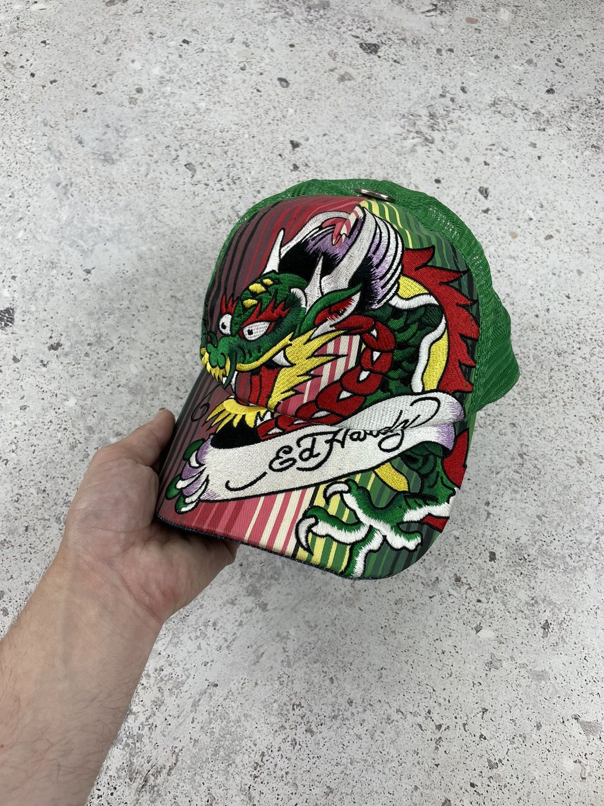 Christian Audigier × Ed Hardy × Vintage Y2k Vintage Ed Hardy Christian Audigier Dragon Trucker Cap Size ONE SIZE - 1 Thumbnail