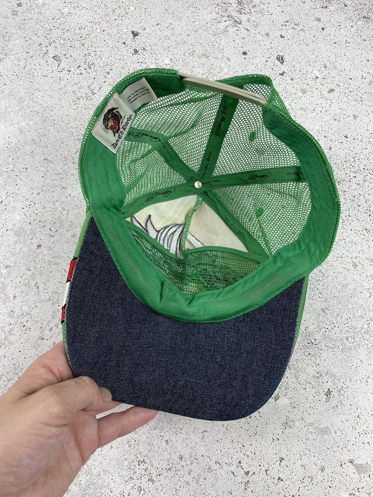 Christian Audigier × Ed Hardy × Vintage Y2k Vintage Ed Hardy Christian Audigier Dragon Trucker Cap Size ONE SIZE - 6 Thumbnail