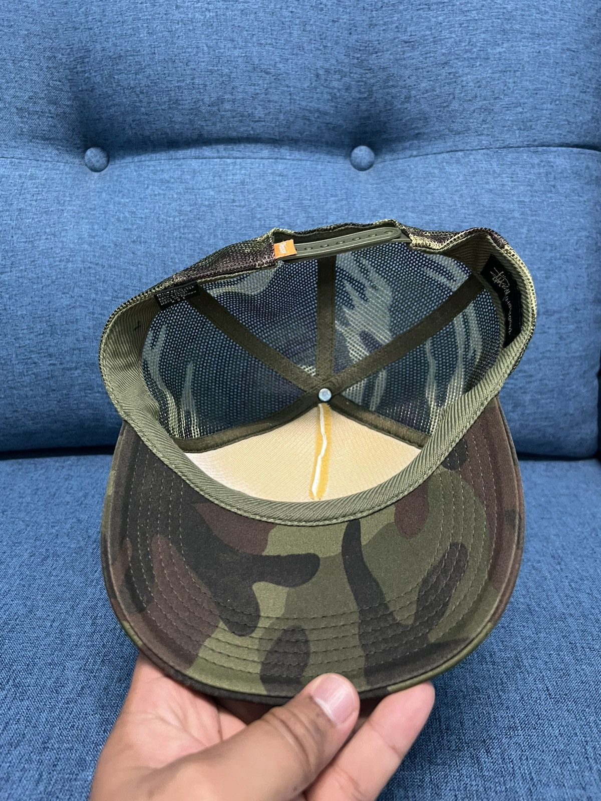 Stussy × Vintage Rare💥 Vintage 90s Stussy Camo Trucker Cap Size ONE SIZE - 7 Thumbnail