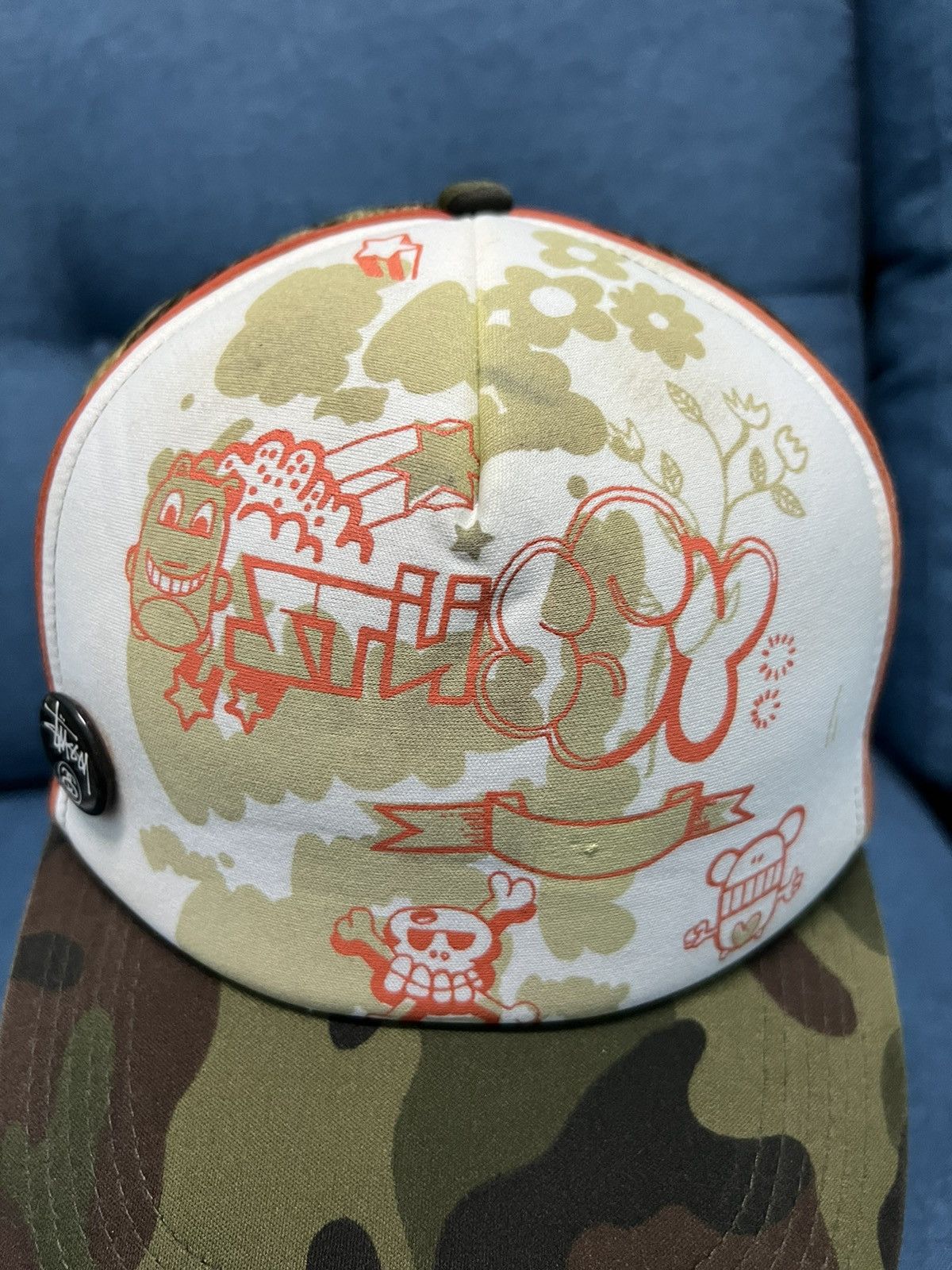 Stussy × Vintage Rare💥 Vintage 90s Stussy Camo Trucker Cap Size ONE SIZE - 4 Thumbnail