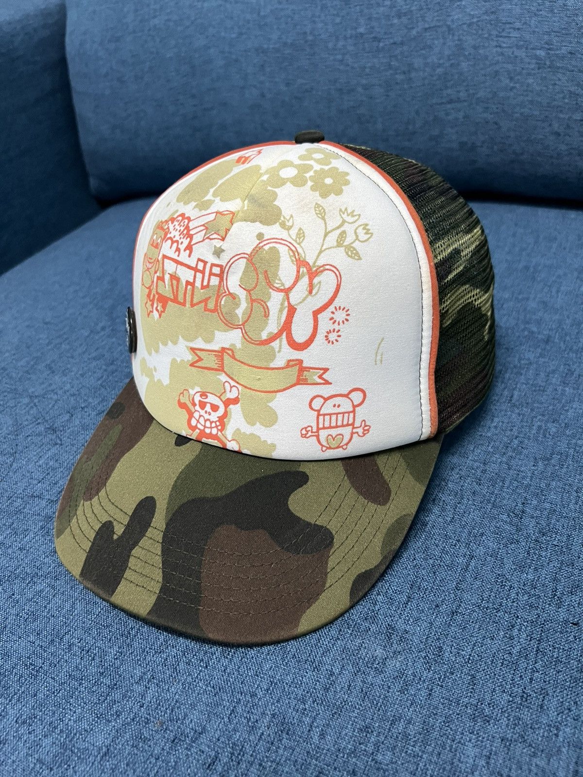 Stussy × Vintage Rare💥 Vintage 90s Stussy Camo Trucker Cap Size ONE SIZE - 6 Thumbnail
