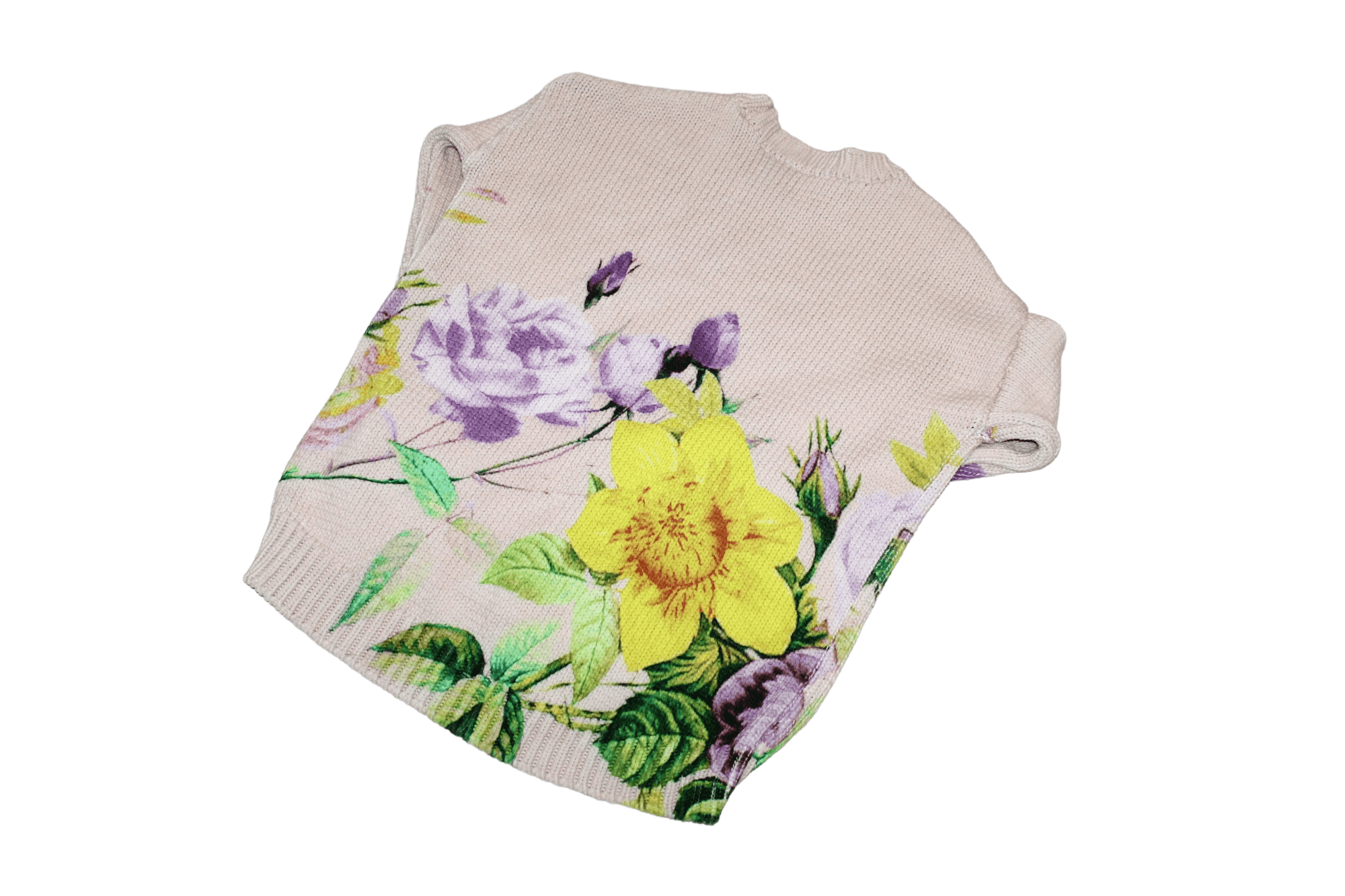 Homespun Knitwear P.A.R.O.S.H. Floral Cotton Blend Cable Knit Crewneck Sweater Size S / US 4 / IT 40 - 7 Thumbnail