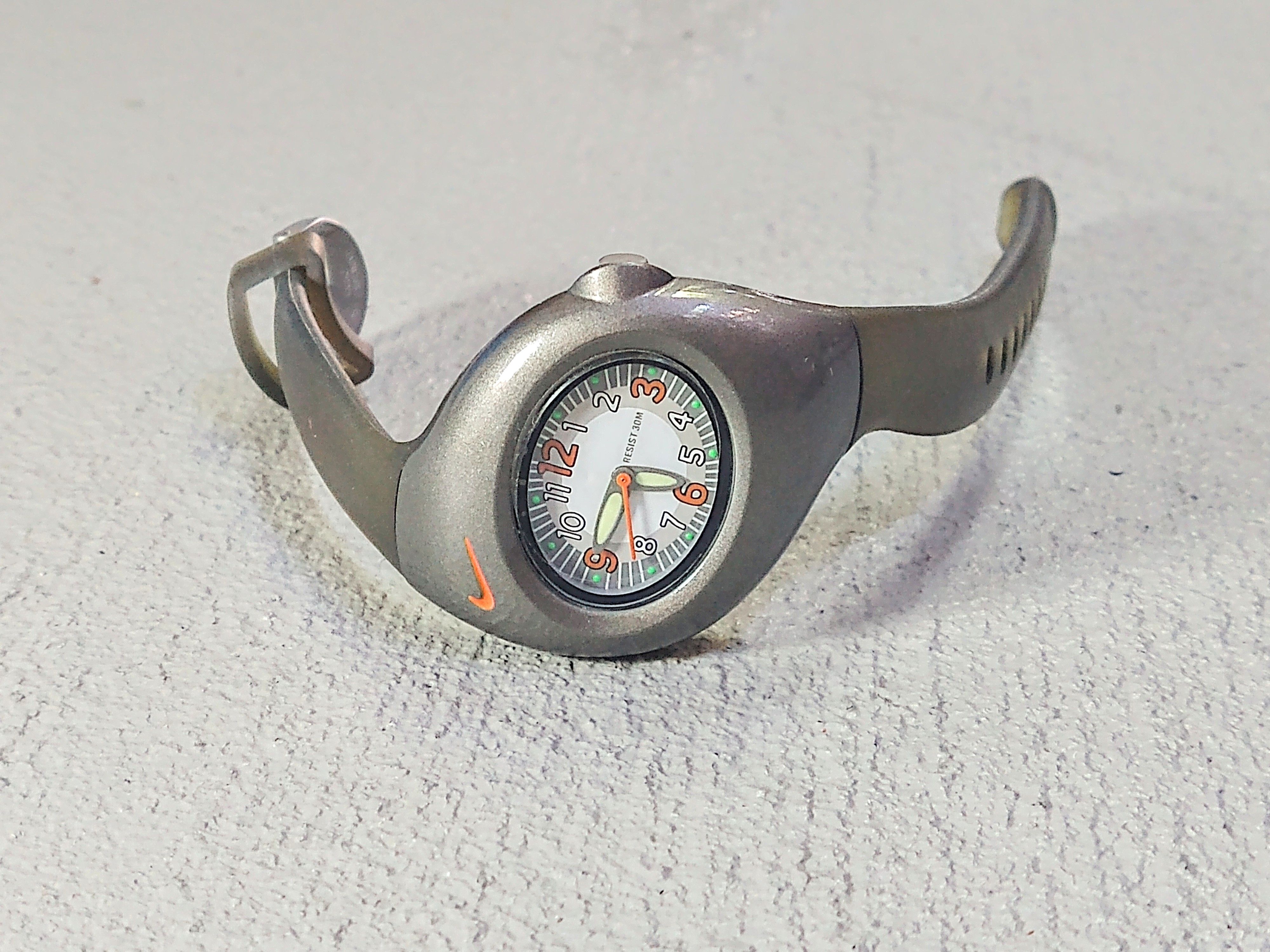 Nike Rare Streetwear Vintage Nike Watch Silver Gray Kids 6.5 Analog Rubber Y2K Grailed