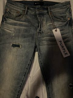 Purple Brand Men's P001 Black Resin 3/D Jeans, Size 34
