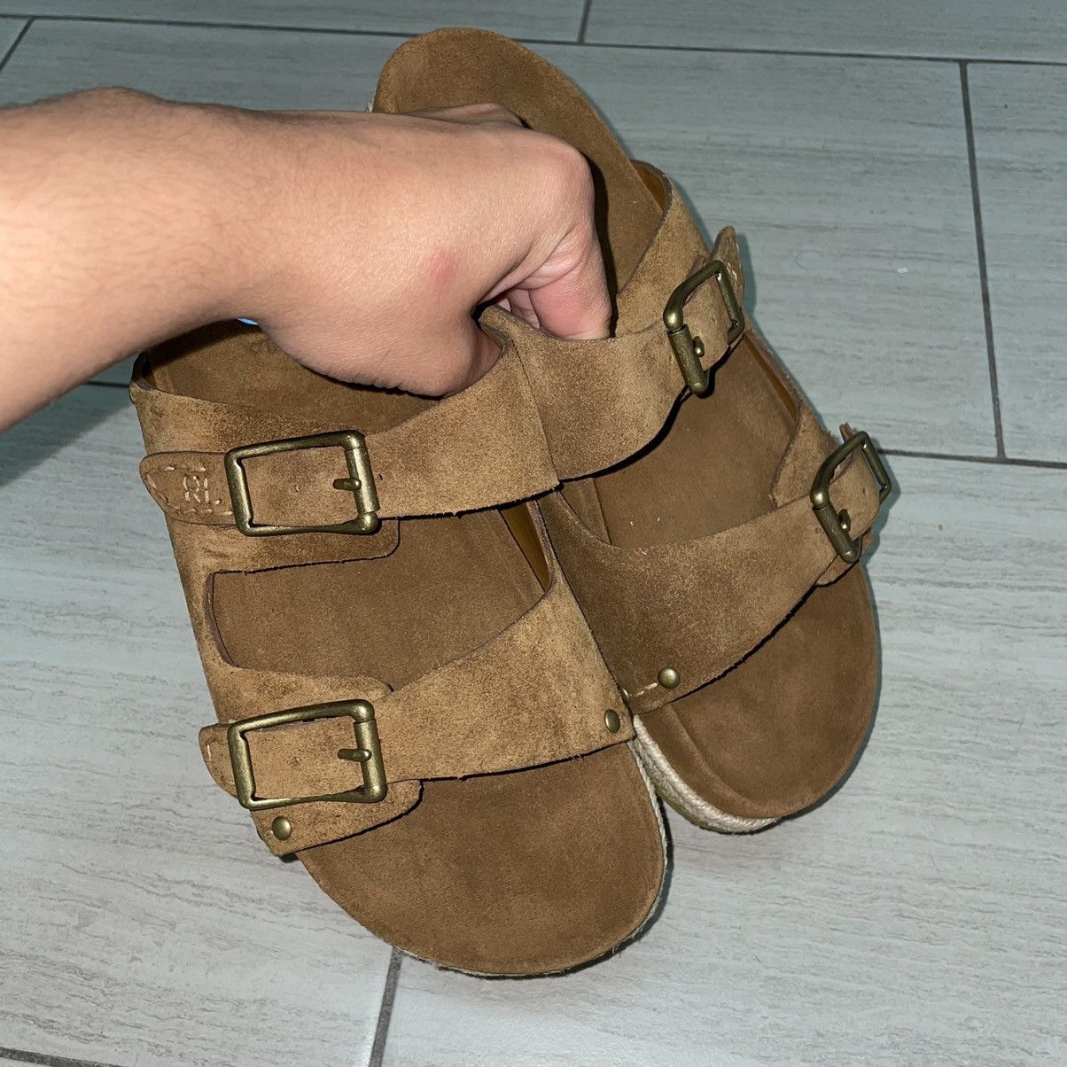 Polo Ralph Lauren × RRL Ralph Lauren Polo Ralph Lauren Suede / Leather Crepes Sandals Birks Size US 10 / EU 43 - 6 Thumbnail