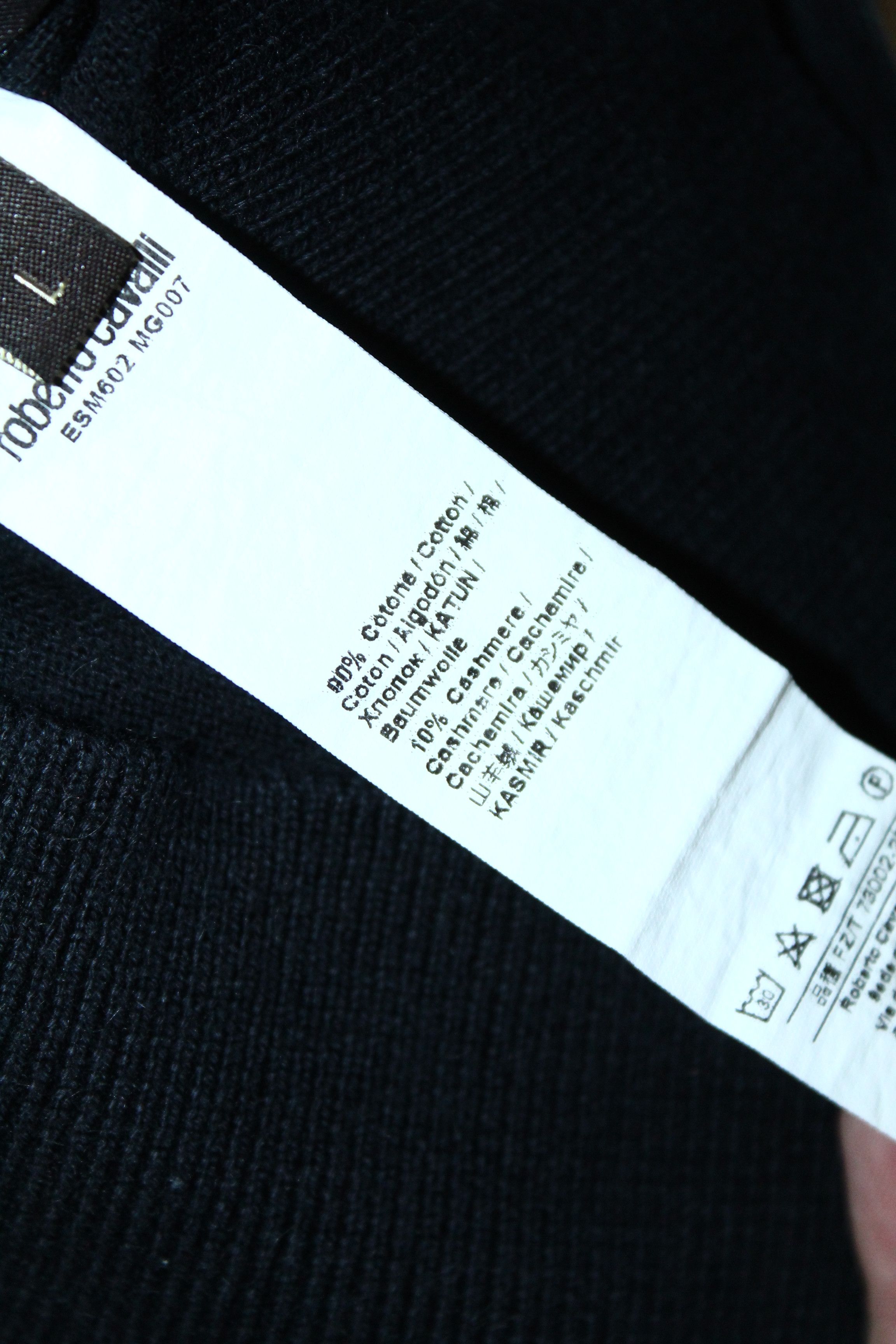 Roberto Cavalli Roberto Cavalli Signatured Round Neck Cotton Cashmere Jumper Size US L / EU 52-54 / 3 - 9 Thumbnail