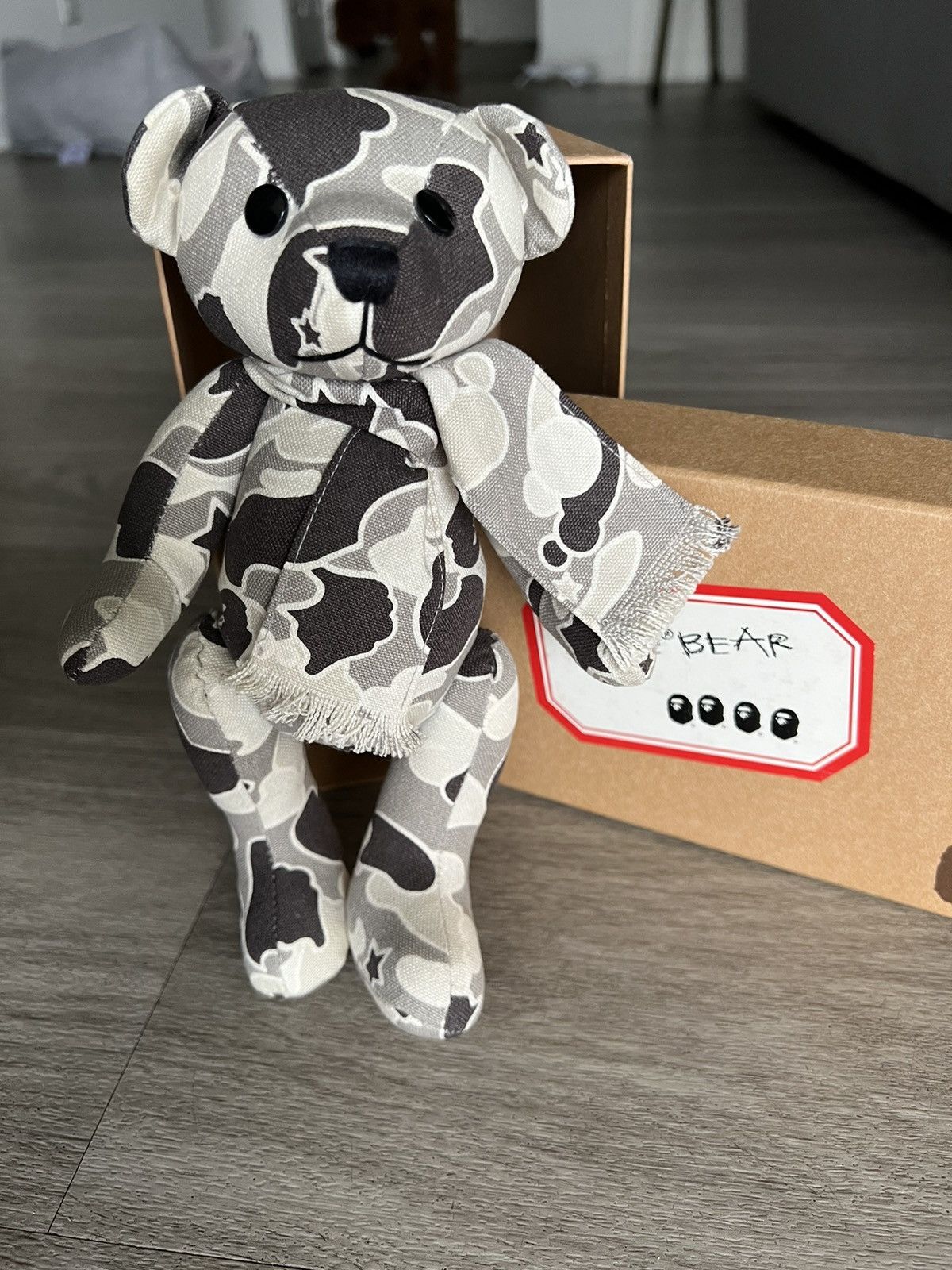 image of 2001 Bape Bear In Grey Psyche Camo, Men's