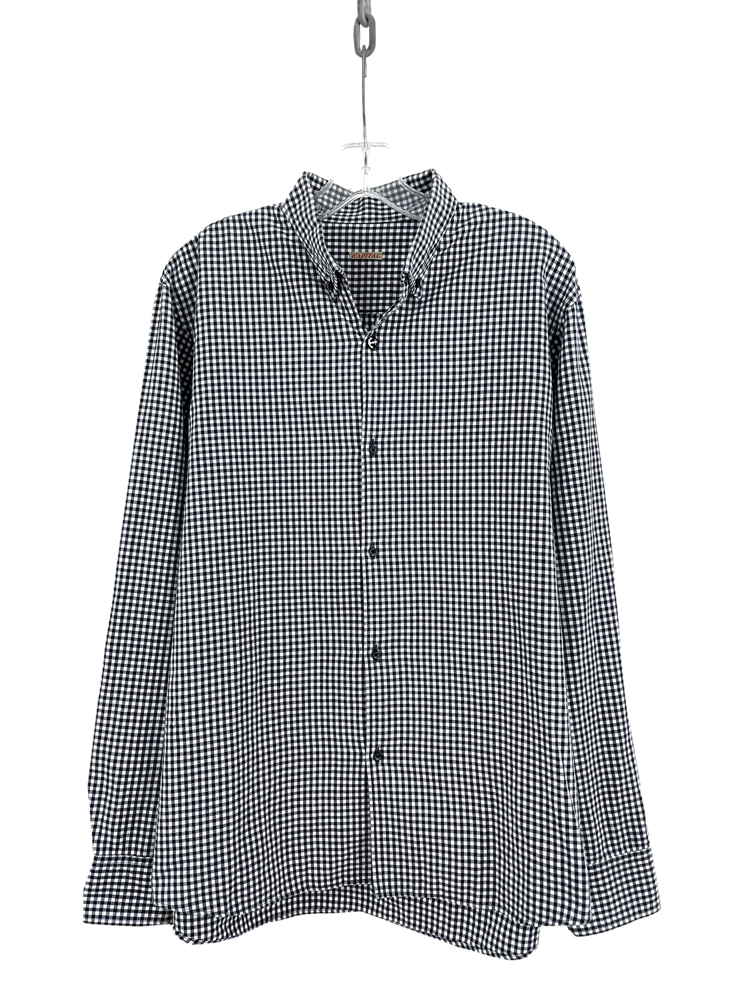 image of Kapital Checkered Buttonup in Checkered Blue, Men's (Size XL)