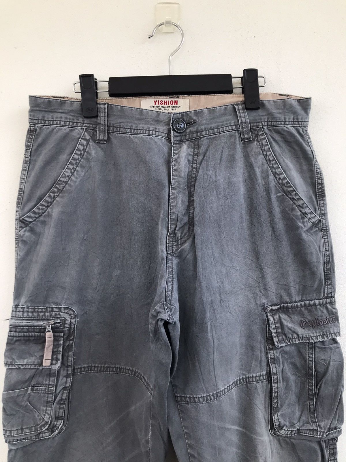 Japanese Brand Yishion distressed cargo multipocket utility Size US 33 - 3 Thumbnail