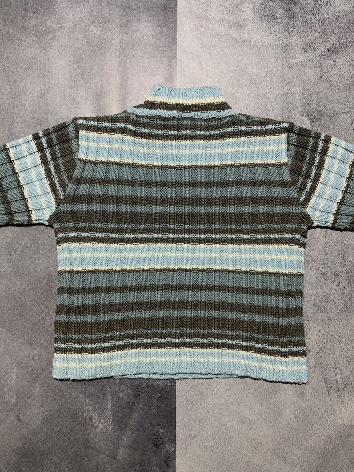 Japanese Brand × Vintage Vintage Y2K striped knitwear sweater streetwear style size M Size M / US 6-8 / IT 42-44 - 4 Thumbnail