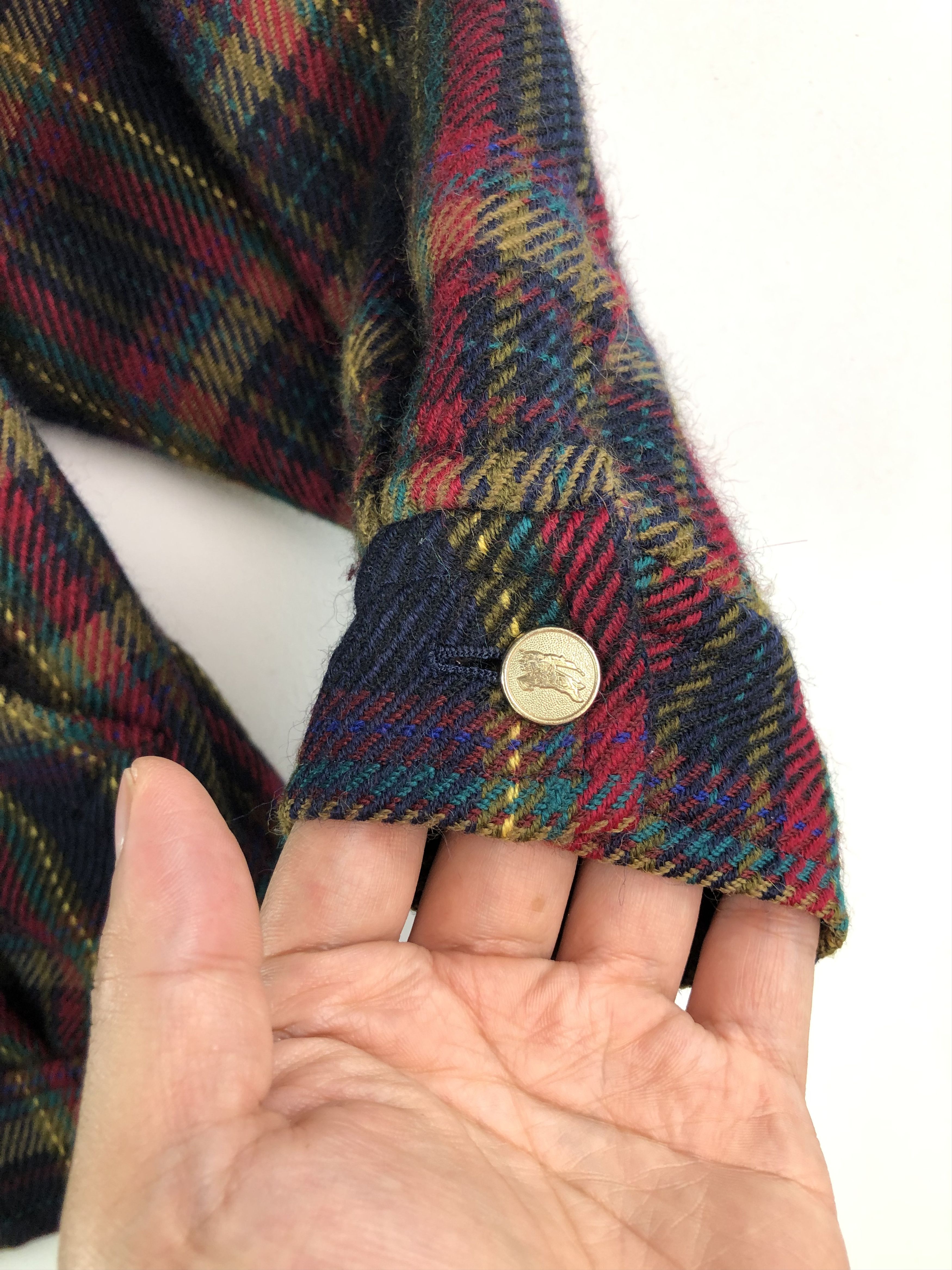 Burberry × Vintage RARE🔥VTG BURBERRYS GOLD BUTTON DOUBLE COLLAR WOOL JACKET Size US M / EU 48-50 / 2 - 9 Thumbnail
