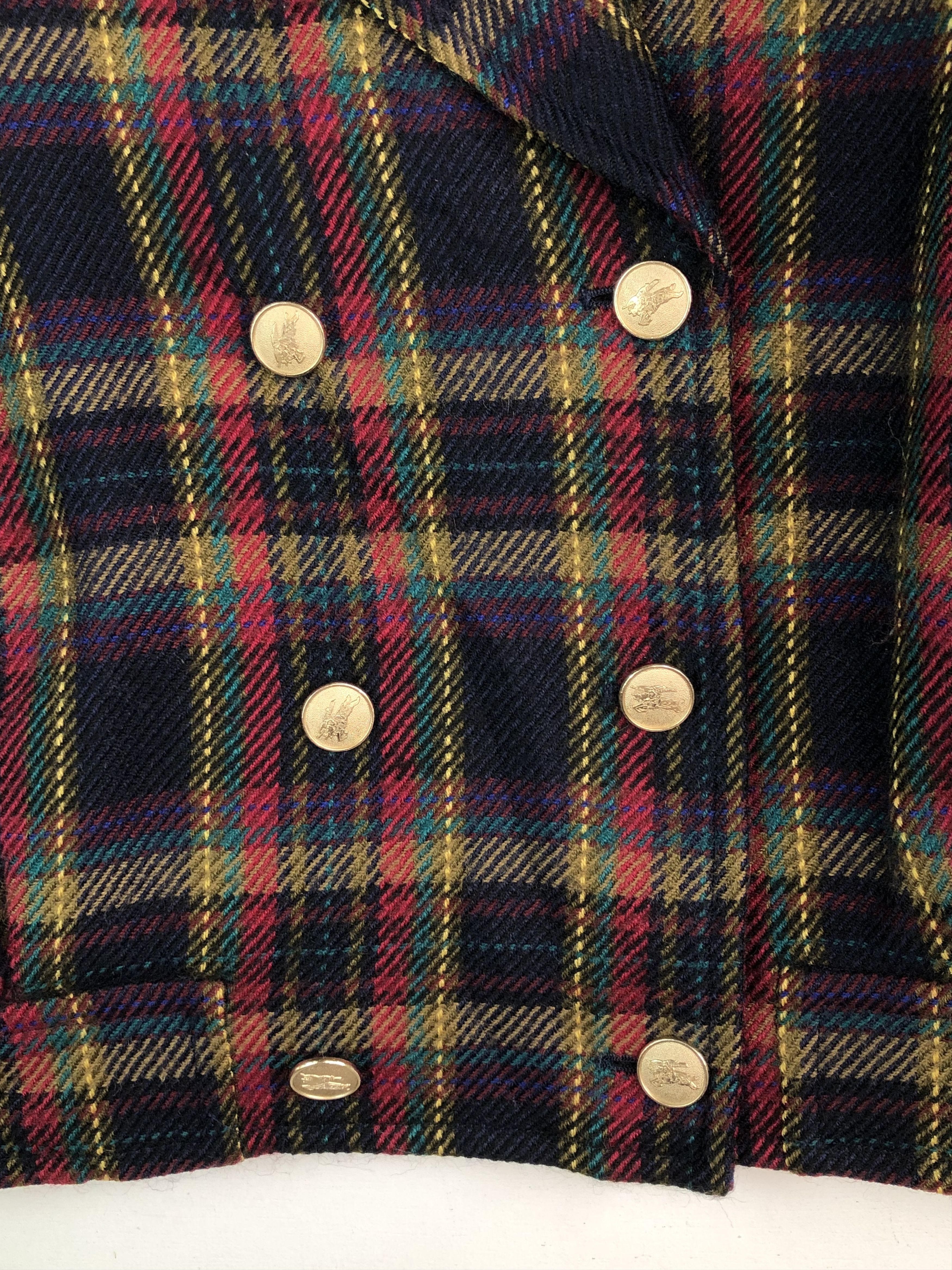 Burberry × Vintage RARE🔥VTG BURBERRYS GOLD BUTTON DOUBLE COLLAR WOOL JACKET Size US M / EU 48-50 / 2 - 4 Thumbnail