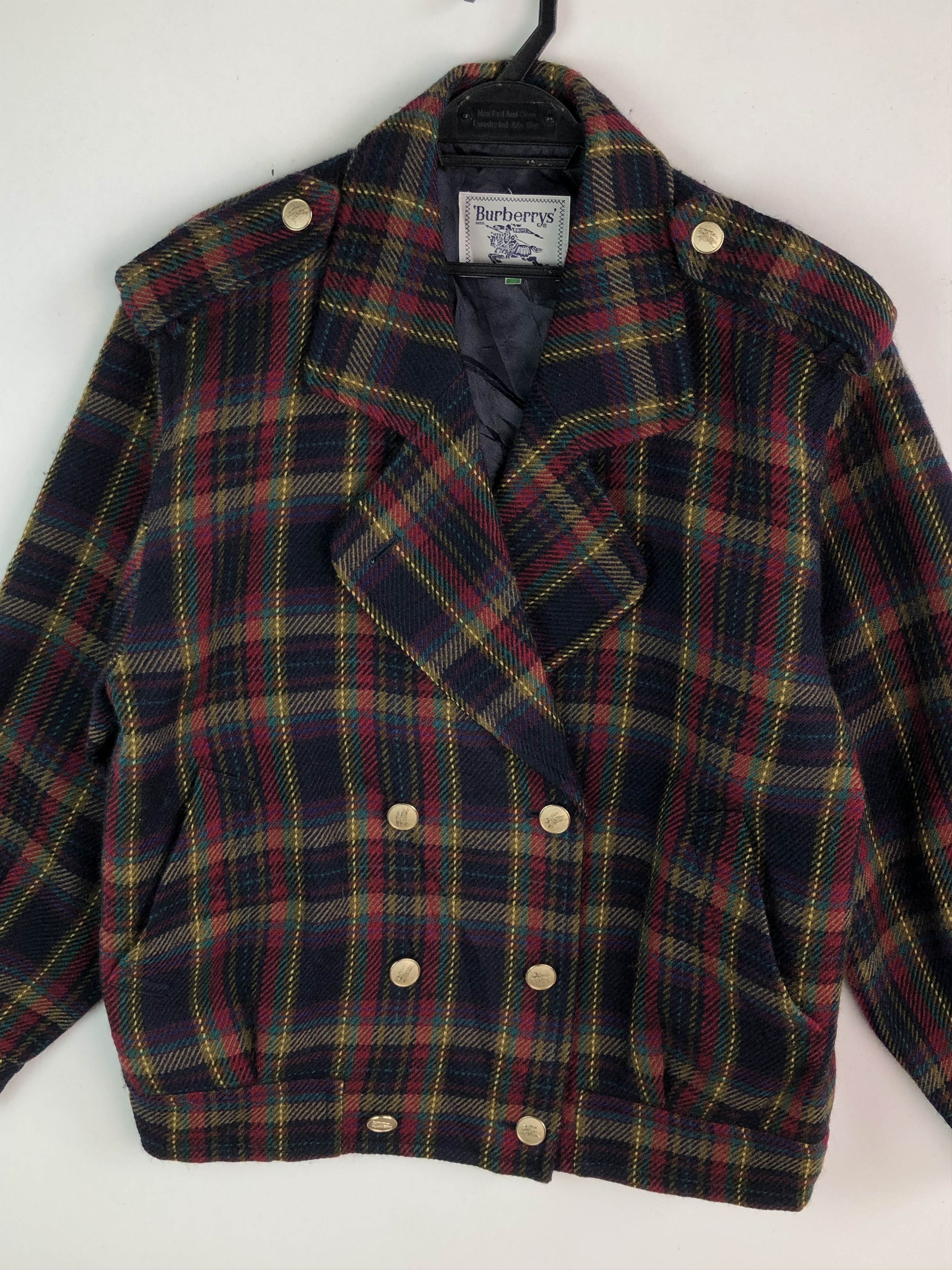 Burberry × Vintage RARE🔥VTG BURBERRYS GOLD BUTTON DOUBLE COLLAR WOOL JACKET Size US M / EU 48-50 / 2 - 3 Thumbnail