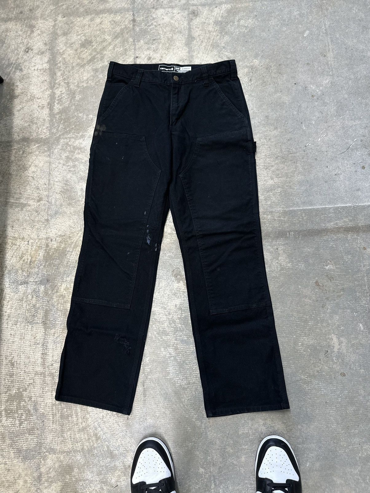 Carhartt Double Knee Pants 30x32 Black B01-BLK Loose