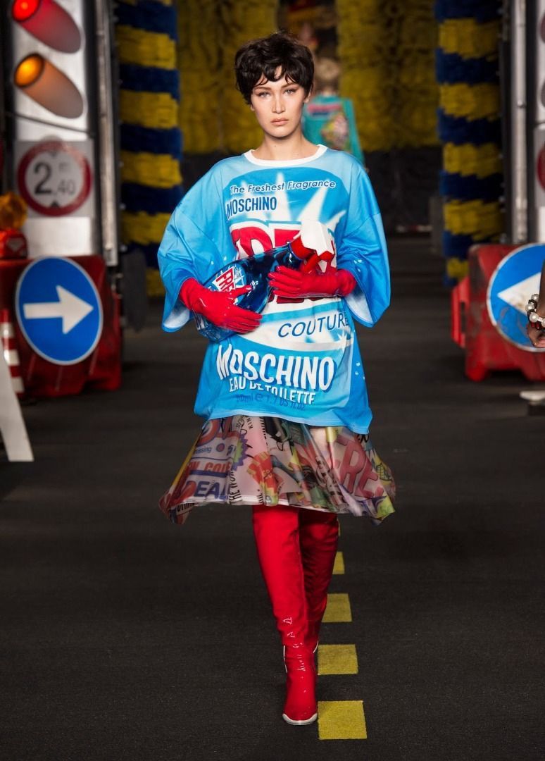 image of Jeremy Scott x Moschino Fresh Couture Cotton Jersey Shirt Dress in Blue, Men's (Size XS)