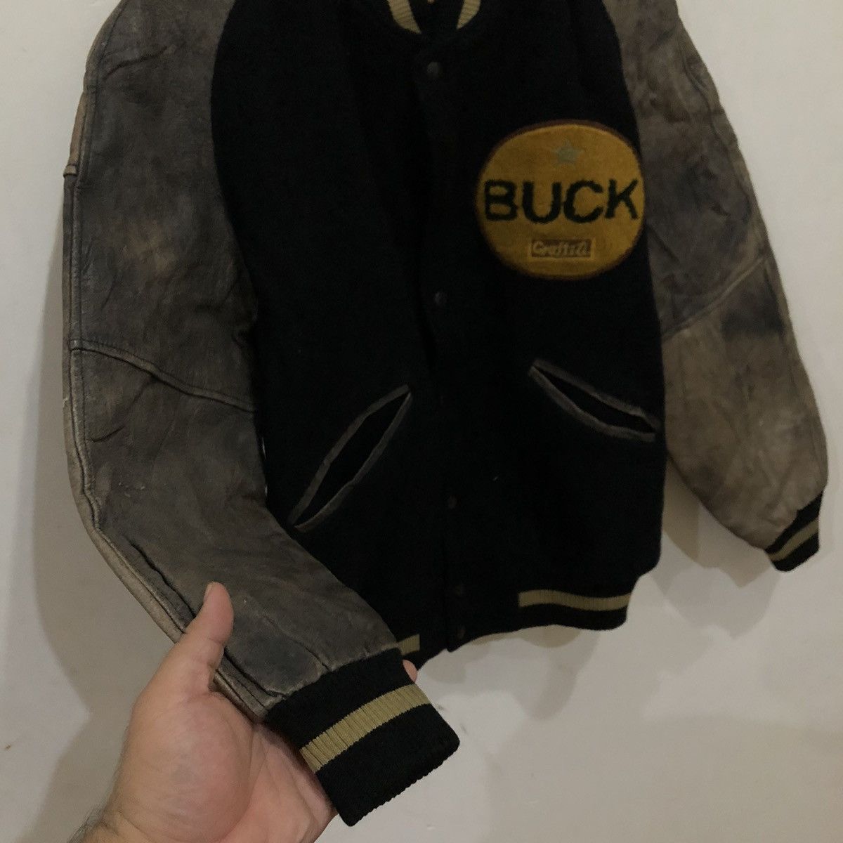 Japanese Brand Varsity Leather Jacket BUCK Graffiti Size US M / EU 48-50 / 2 - 6 Thumbnail