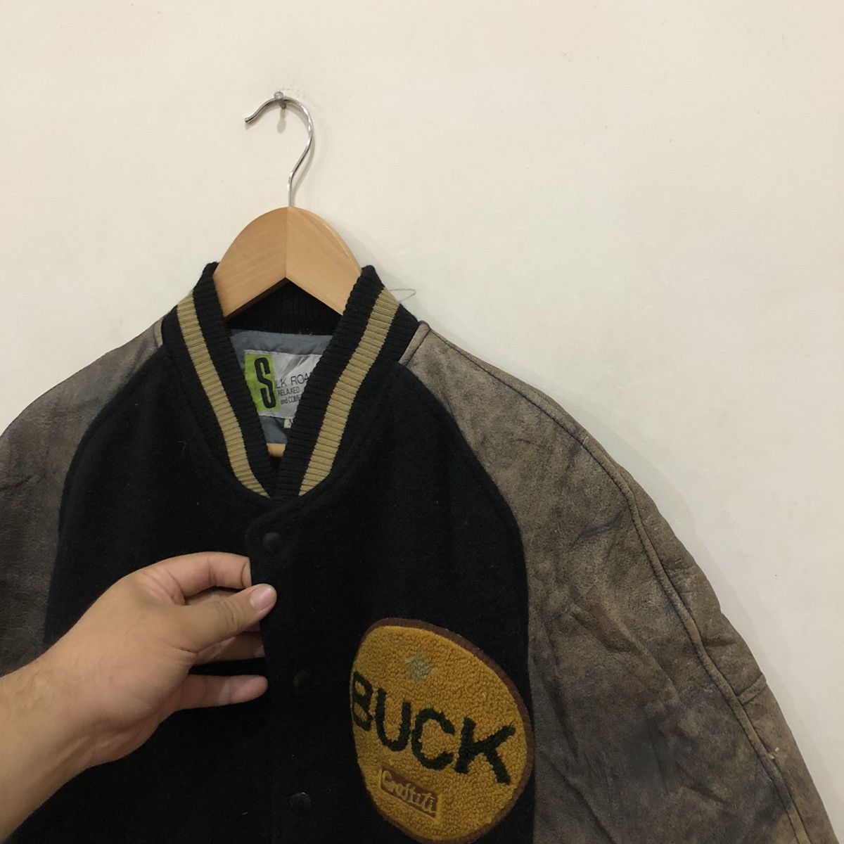 Japanese Brand Varsity Leather Jacket BUCK Graffiti Size US M / EU 48-50 / 2 - 5 Thumbnail