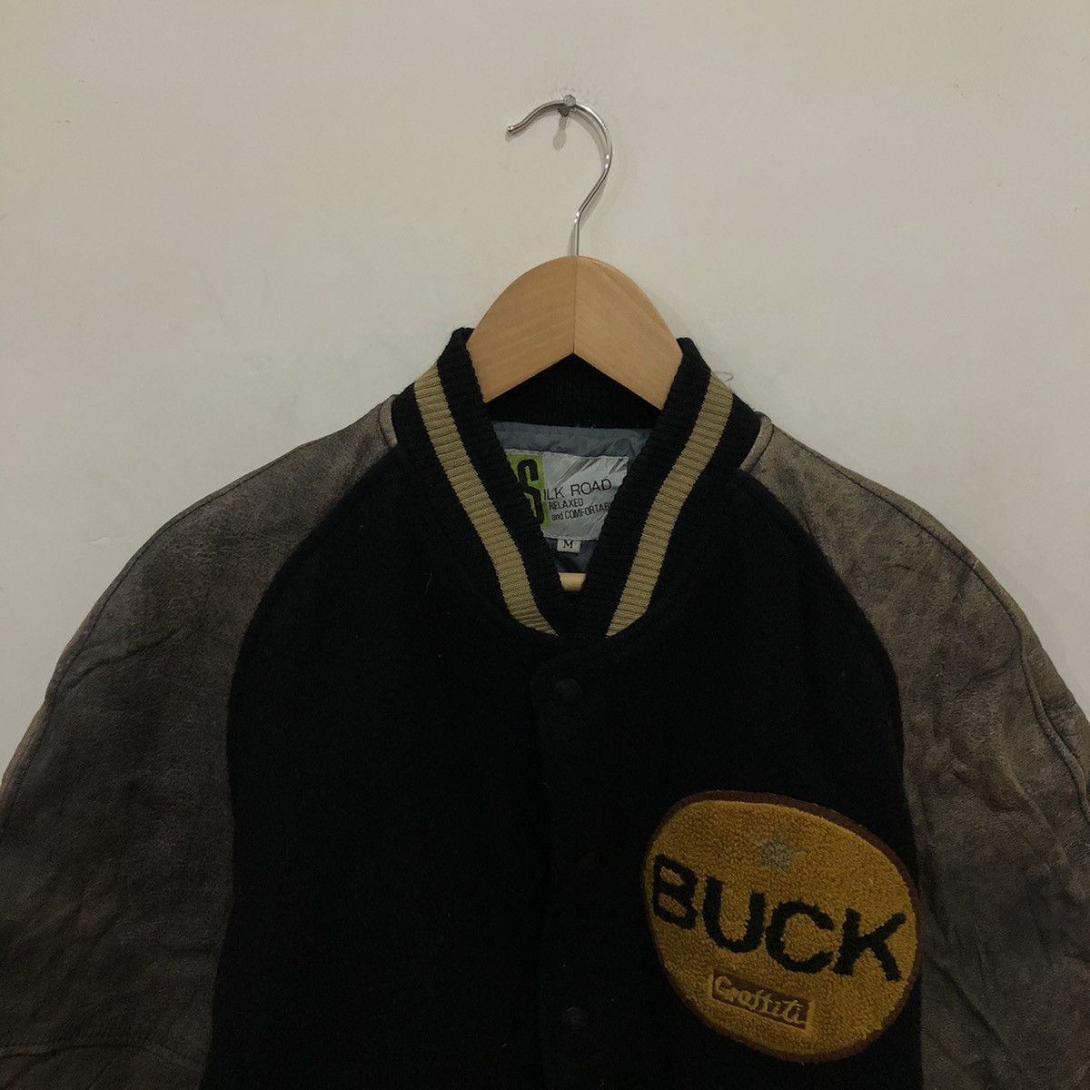 Japanese Brand Varsity Leather Jacket BUCK Graffiti Size US M / EU 48-50 / 2 - 7 Thumbnail