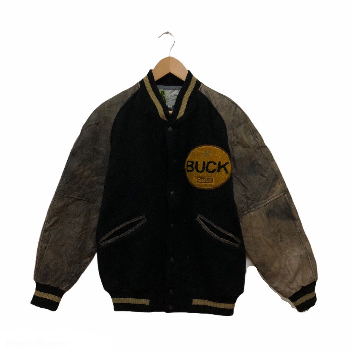 Japanese Brand Varsity Leather Jacket BUCK Graffiti Size US M / EU 48-50 / 2 - 1 Thumbnail