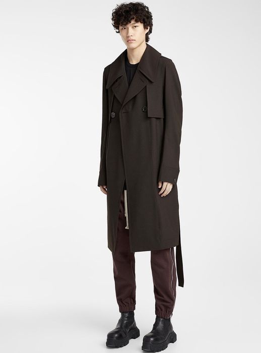 Rick Owens Rick Owens wool trench coat black copper bronze | Grailed