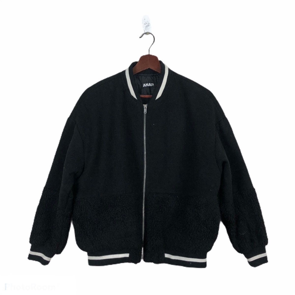 Japanese Brand ANAP VARSITY JACKET PLAIN BLACK AND WHITE Size US M / EU 48-50 / 2 - 1 Thumbnail
