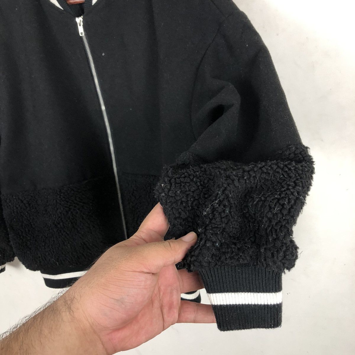 Japanese Brand ANAP VARSITY JACKET PLAIN BLACK AND WHITE Size US M / EU 48-50 / 2 - 4 Thumbnail