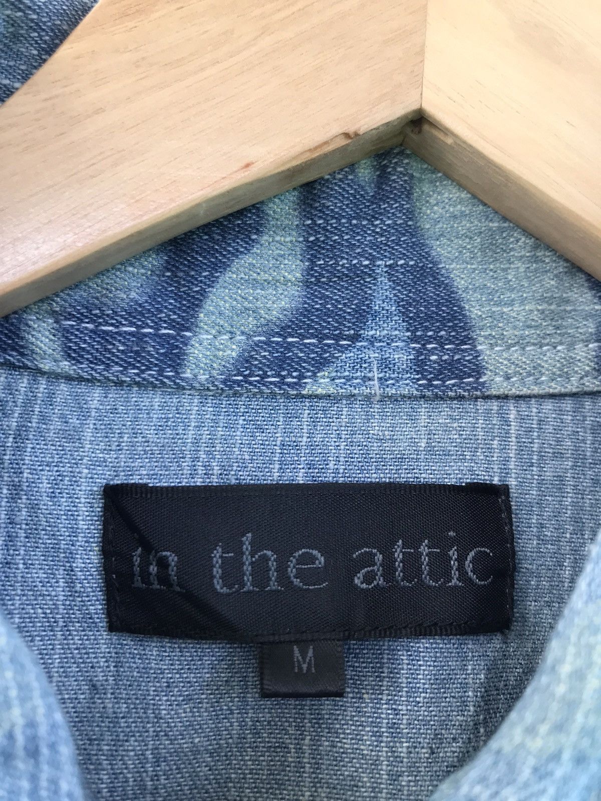 In The Attic Rare🔥🔥In The Attic Blue camo Denim Shirt Size US M / EU 48-50 / 2 - 22 Thumbnail