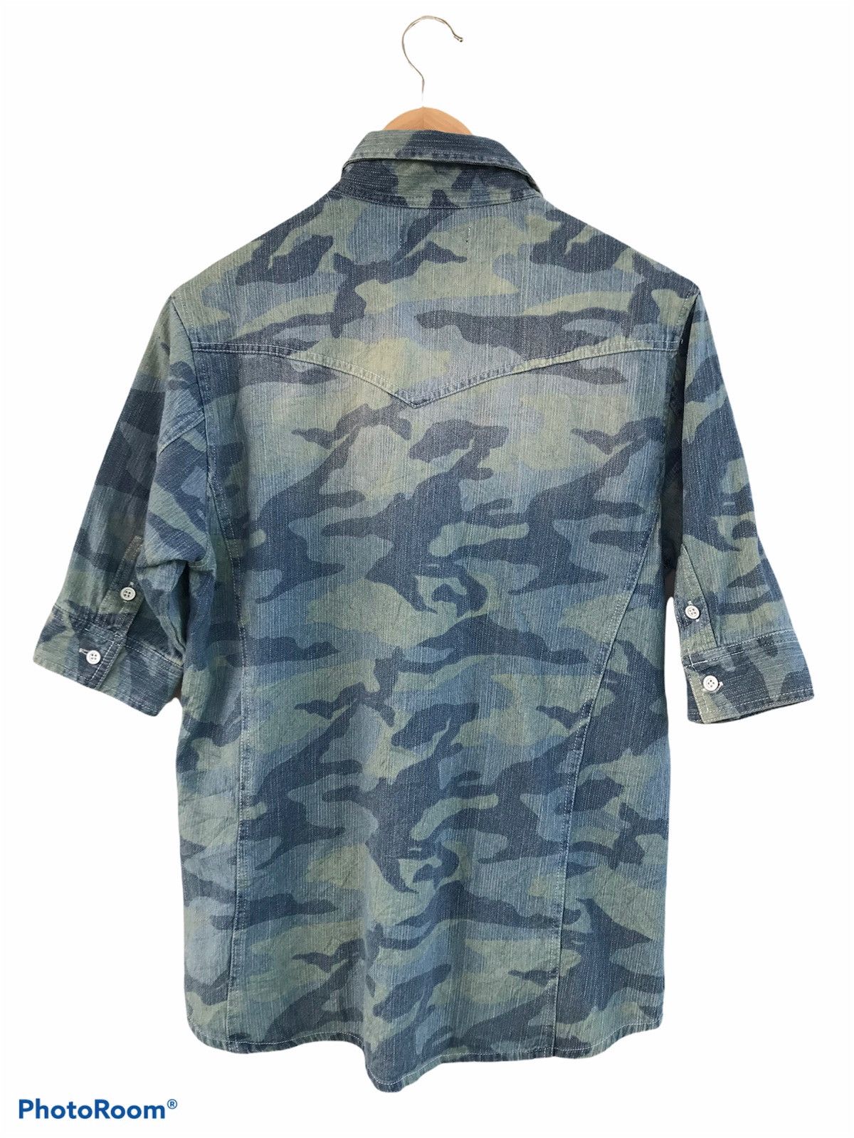 In The Attic Rare🔥🔥In The Attic Blue camo Denim Shirt Size US M / EU 48-50 / 2 - 2 Thumbnail