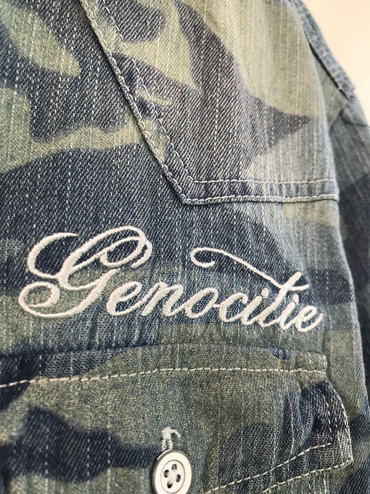 In The Attic Rare🔥🔥In The Attic Blue camo Denim Shirt Size US M / EU 48-50 / 2 - 5 Thumbnail