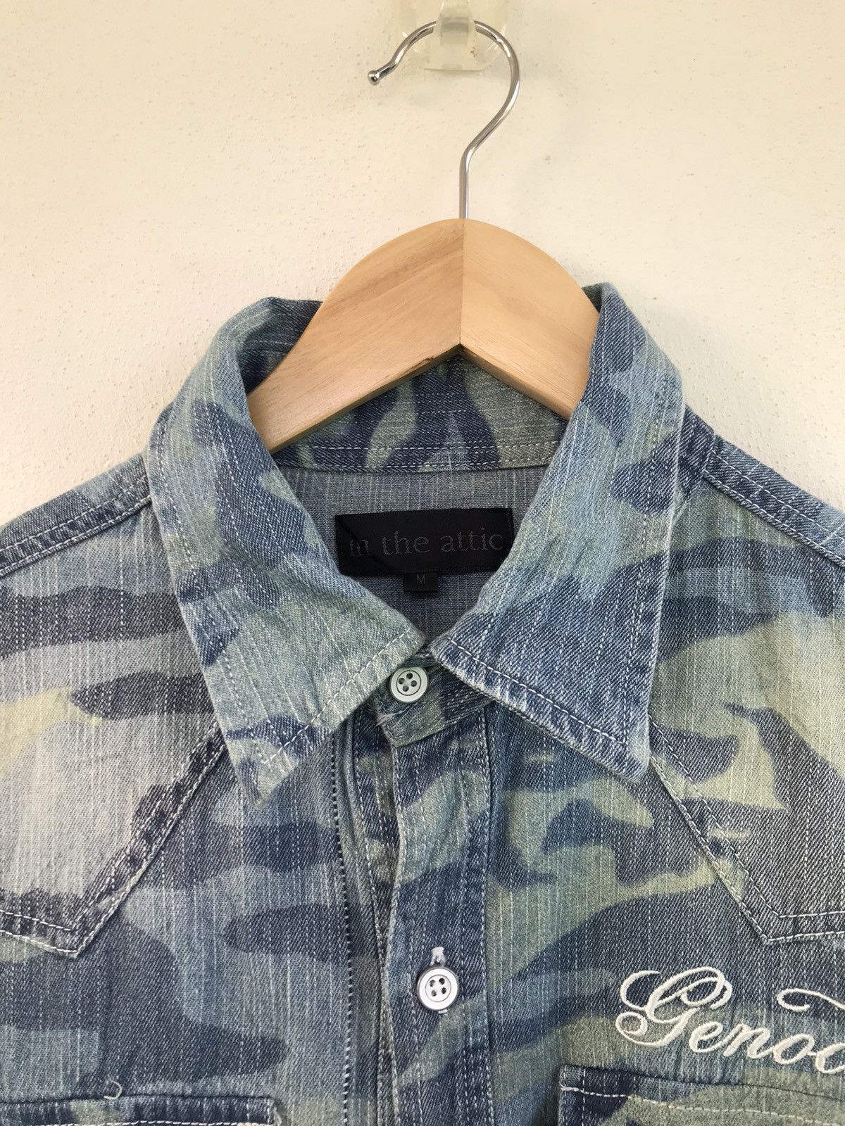 In The Attic Rare🔥🔥In The Attic Blue camo Denim Shirt Size US M / EU 48-50 / 2 - 6 Thumbnail