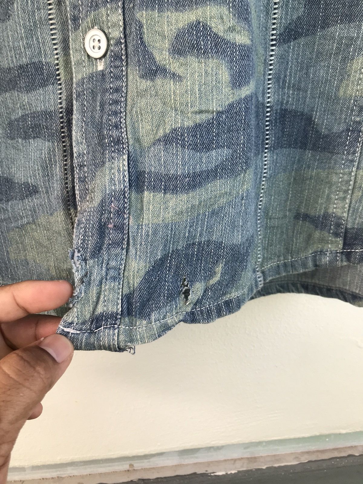 In The Attic Rare🔥🔥In The Attic Blue camo Denim Shirt Size US M / EU 48-50 / 2 - 16 Thumbnail
