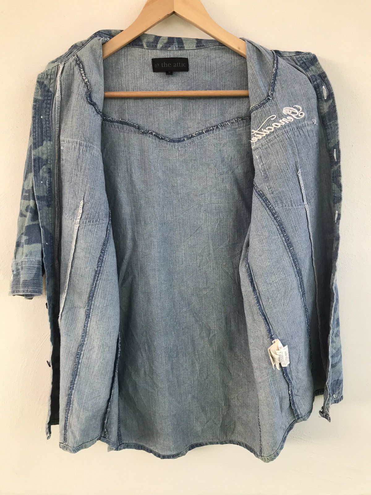 In The Attic Rare🔥🔥In The Attic Blue camo Denim Shirt Size US M / EU 48-50 / 2 - 23 Thumbnail