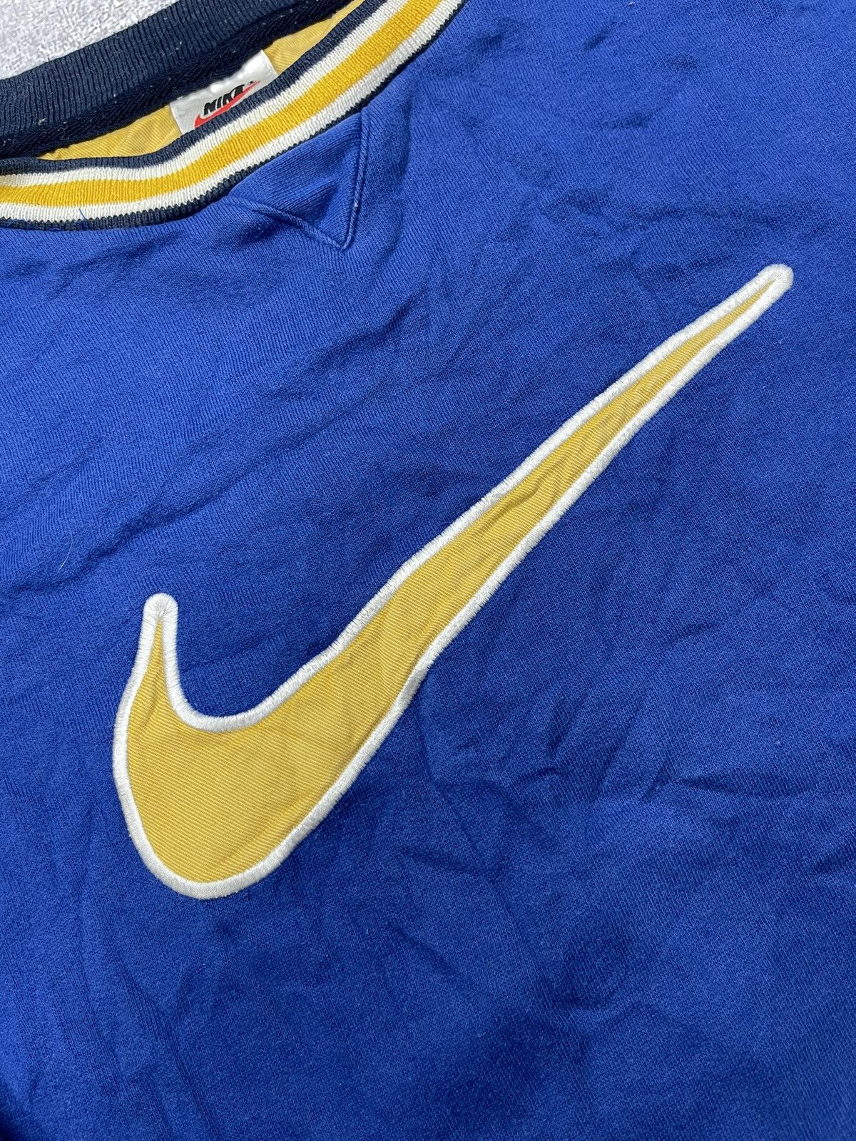 Nike × Nike ACG × Vintage Vintage Nike Sweatshirts Big Logo Blue Drill Y2K Size US S / EU 44-46 / 1 - 4 Thumbnail