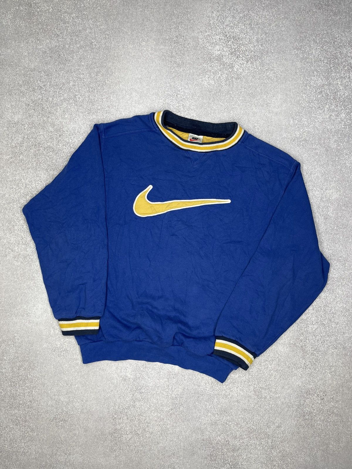Nike × Nike ACG × Vintage Vintage Nike Sweatshirts Big Logo Blue Drill Y2K Size US S / EU 44-46 / 1 - 1 Thumbnail