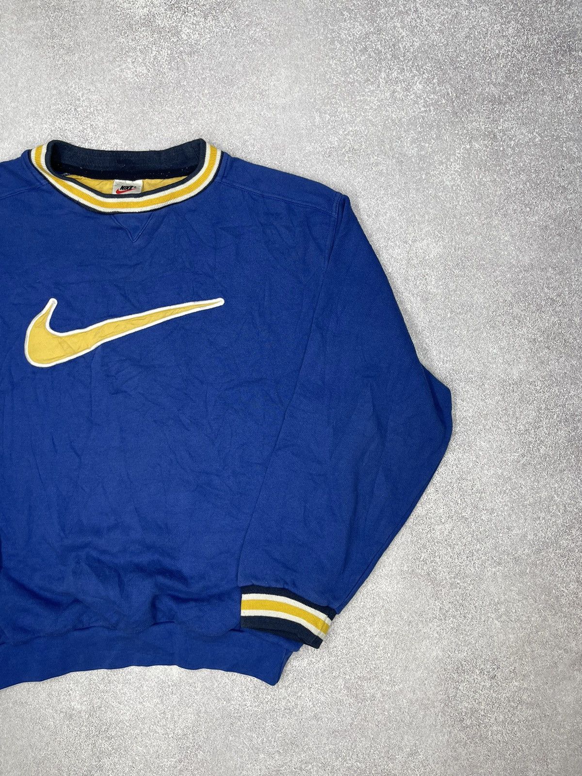Nike × Nike ACG × Vintage Vintage Nike Sweatshirts Big Logo Blue Drill Y2K Size US S / EU 44-46 / 1 - 3 Thumbnail
