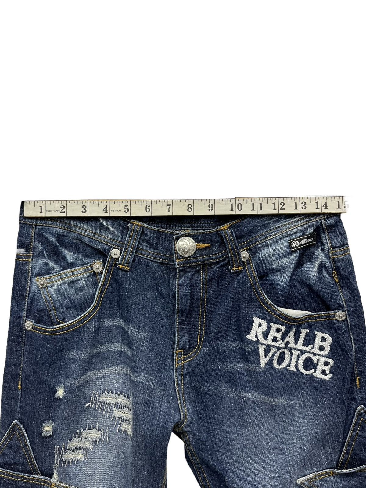 Japanese Brand DOPE💥REALBVOICE Hysteric Star Cargo Pocket Distressed Denim Size US 29 - 15 Thumbnail